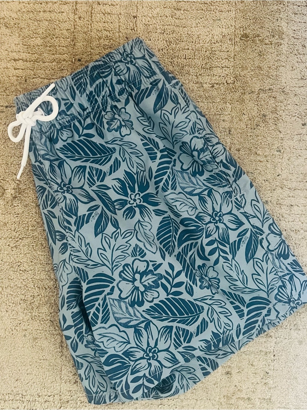 Men's Blue Floral Swim Trunks